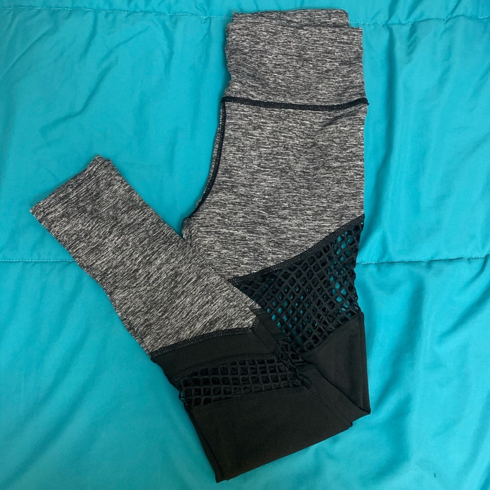 Black/Gray Mesh Caged Leggings